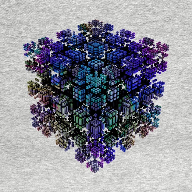 Rainbow Fractal Cube by MokshaVisions